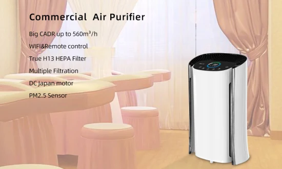 Filtro HEPA comercial grande, purificador de aire de alto Cadr, aplicación WiFi y Control remoto